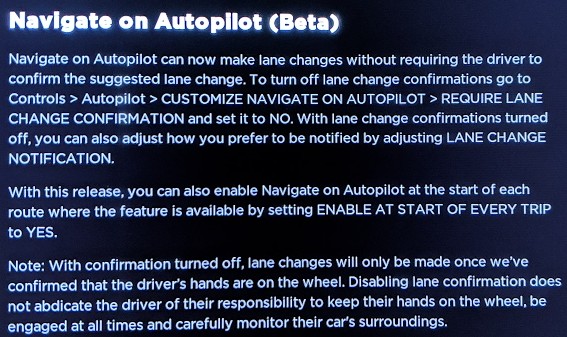 Navigate on Autopilot Release Notes