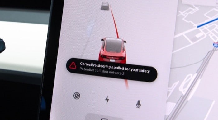 Tesla Emergency Lane Departure Avoidance