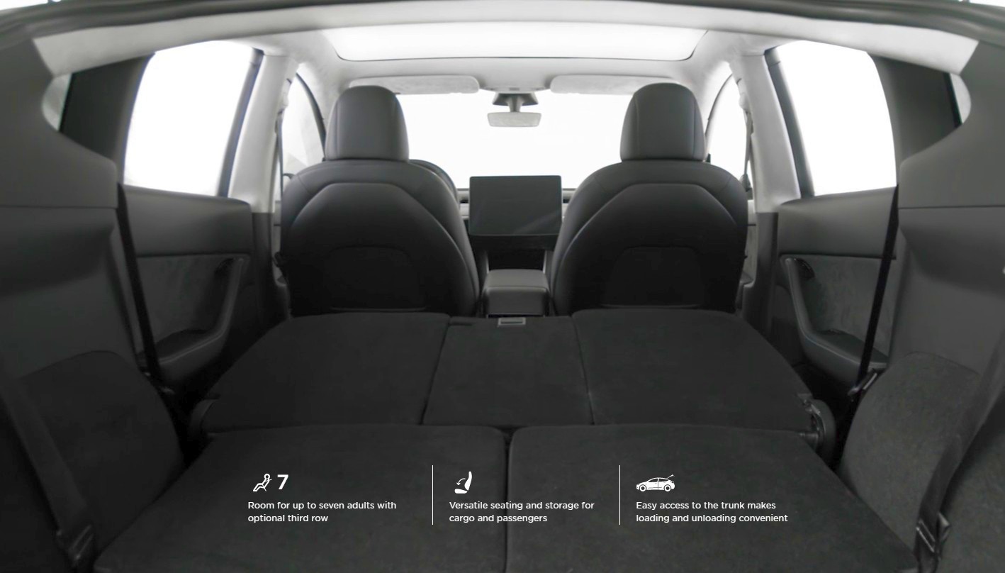Tesla Model Y Rear Cargo Area with Seats Folded