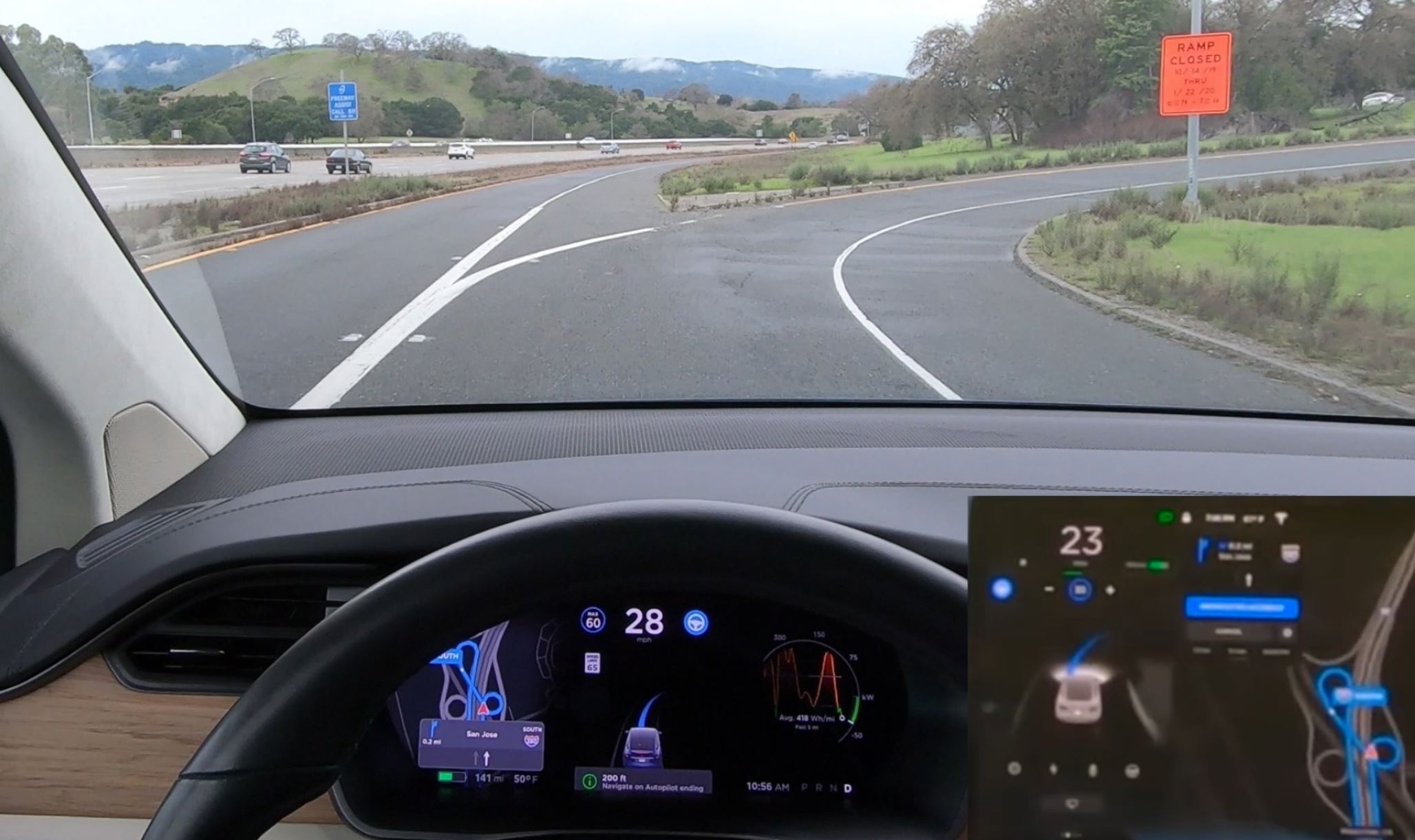 Tesla Autopilot on Tight Turns
