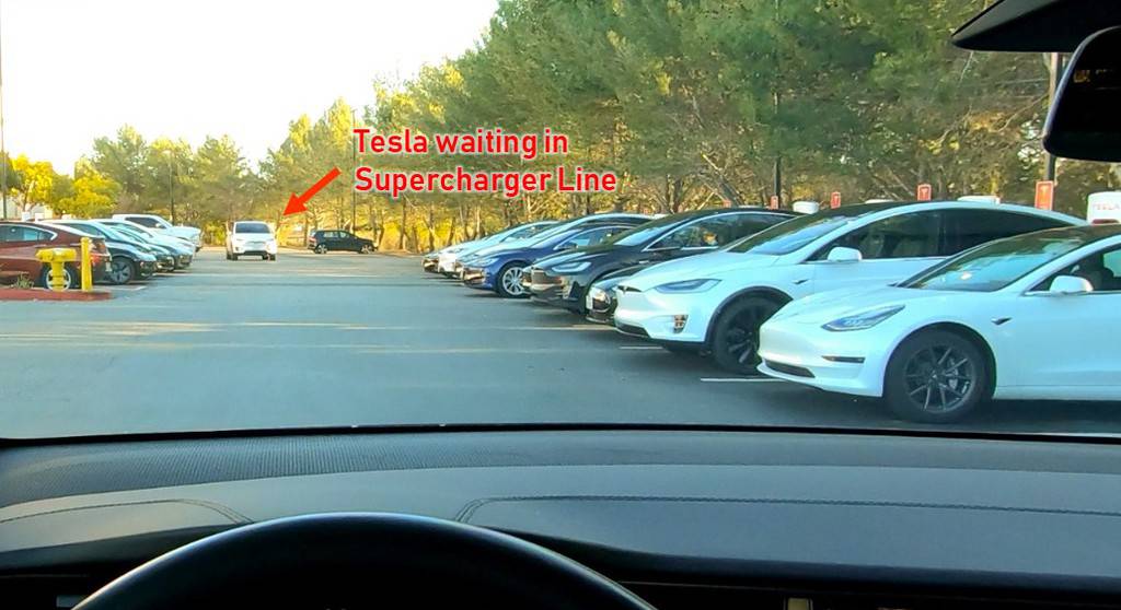 Tesla Supercharger Line Queue