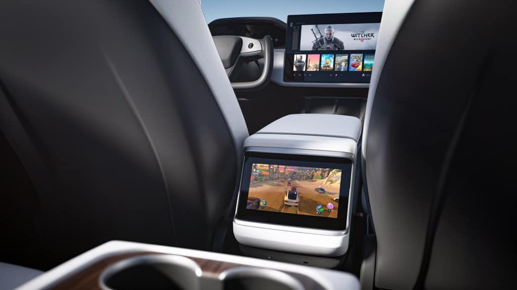 Tesla Model S and X 2021 Refresh Rear Entertainment